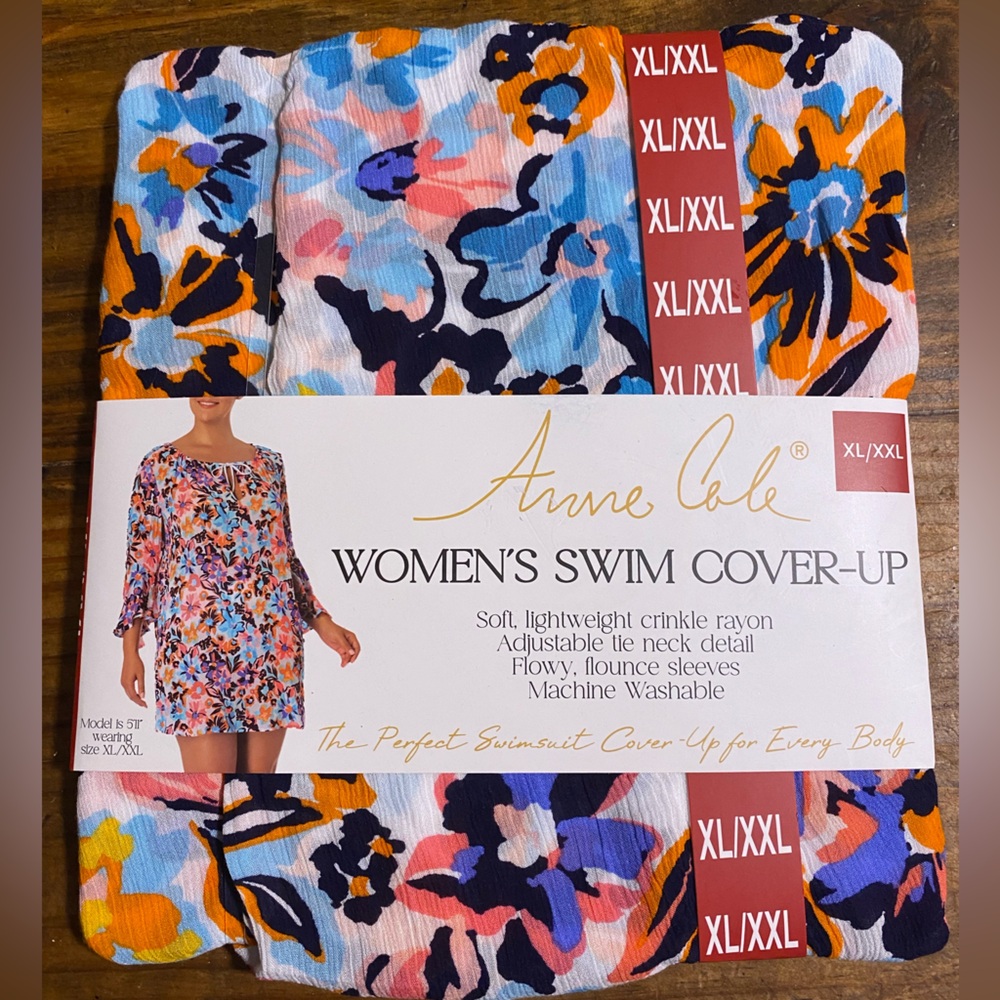 Anne Cole Women's Swim Cover-Up Multicolor Floral (XL/XXL)